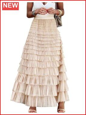 Long Maxi Tulle A-Line Tiered Layered Mesh Tutu Skirt Petticoat